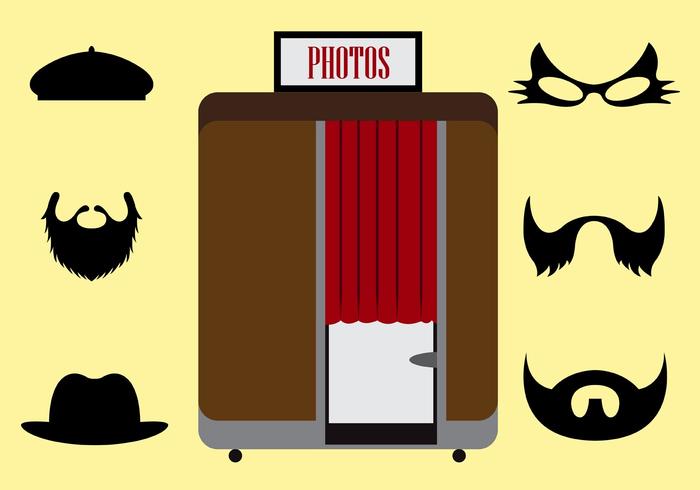 Vector Illustration of a Photobooth and Other Accessories