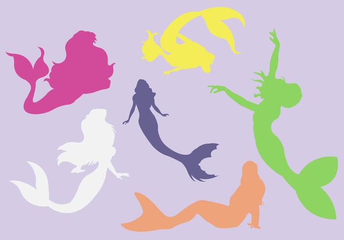 Vector Silhouette of Marmaids