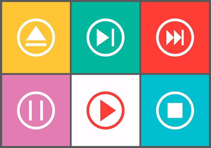 Set of Player Control Buttons in Vector