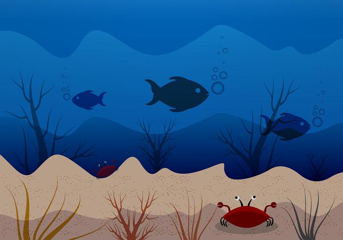 Underwater Scene Blue Background Vector