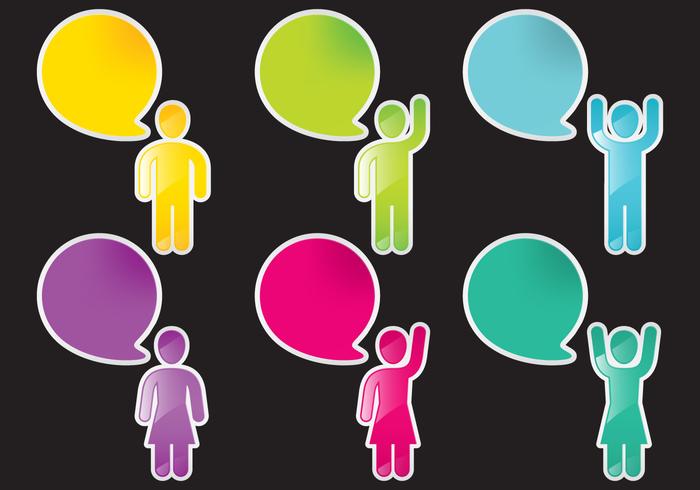 Vector Colorful Icons With Bubbles Vector Colorful Icons With Bubbles