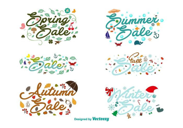 Seasonal Sales Calligraphic Signs vector