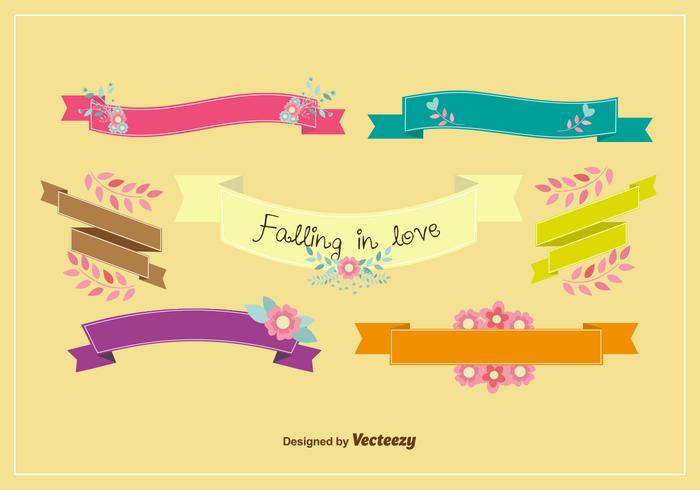 Romantic Spring Ribbons vector