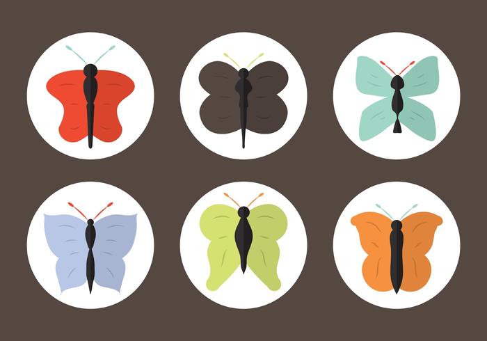 Vector Conjunto de mariposas de dibujos animados