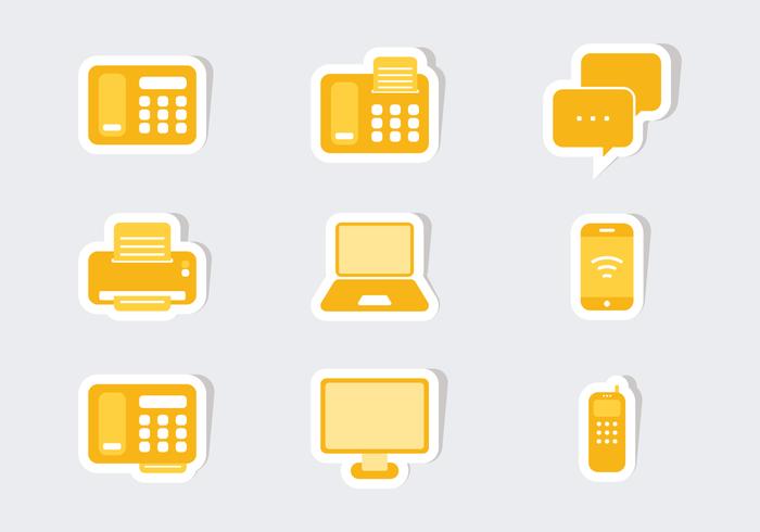 Communication Icon Sticker Vectors 