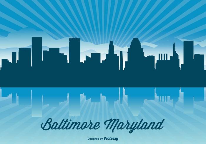 Baltimore Maryland Skyline Illustration Download Free Vector Art Stock Graphics Amp Images