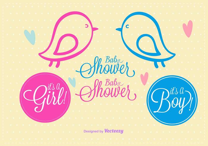 Baby Shower Doodles vector