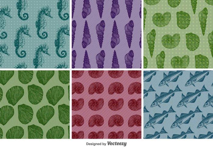 Vintage Aquatic Patterns vector