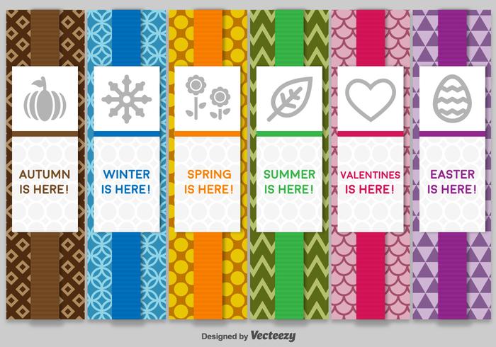 Seasonal Colourful Labels vector