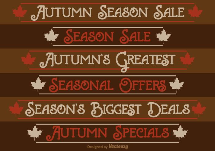 Autumn Season Sale Labels vector