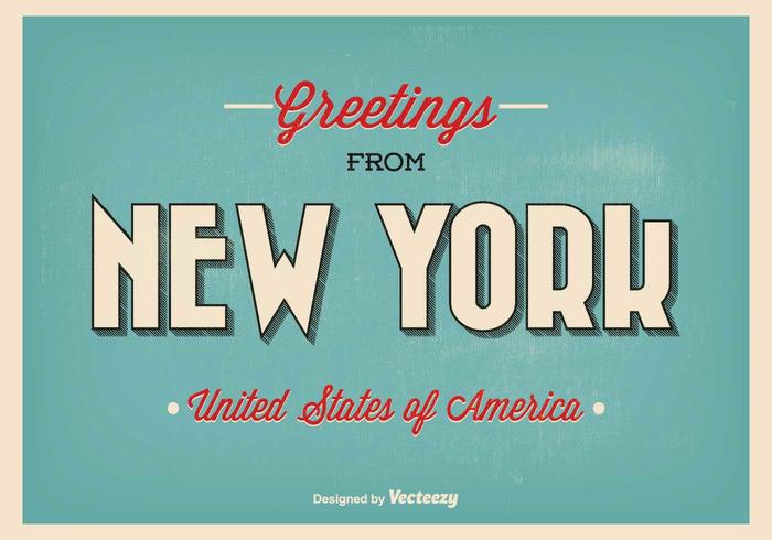 Ilustración de felicitación de Nueva York vector