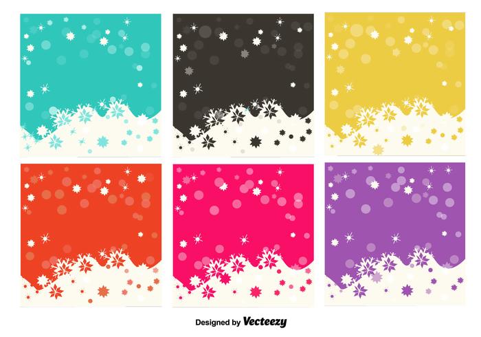 Copos de nieve fondos de colores vector