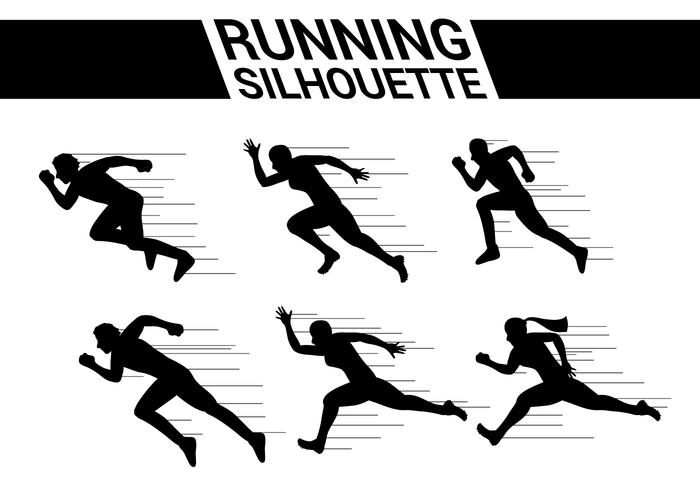 Running Silhouette Vectors