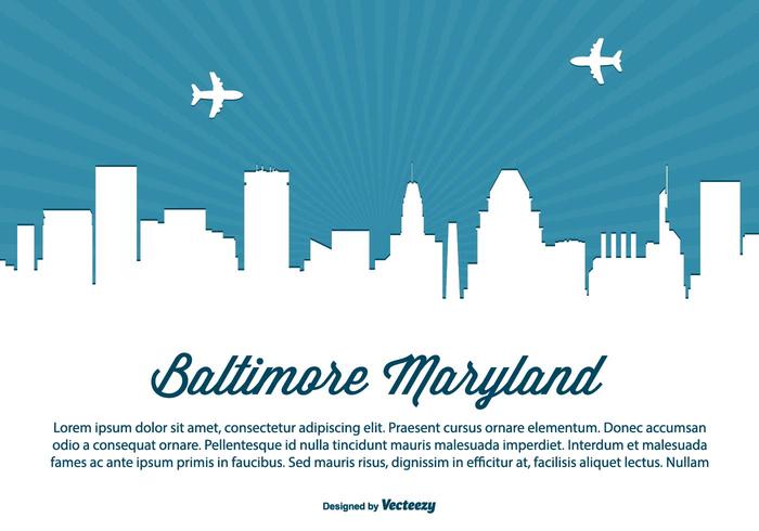 Ilustración del horizonte de Baltimore Maryland vector