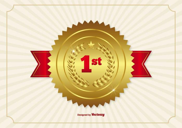 First Place Ribbon Badge Illustration vector