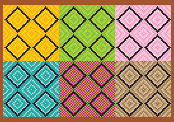 Square Aztec Pattern Vectors