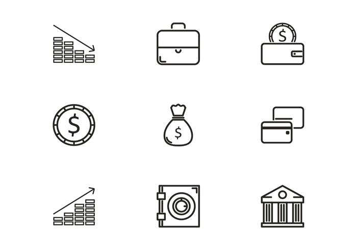 Iconos Del Banco vector