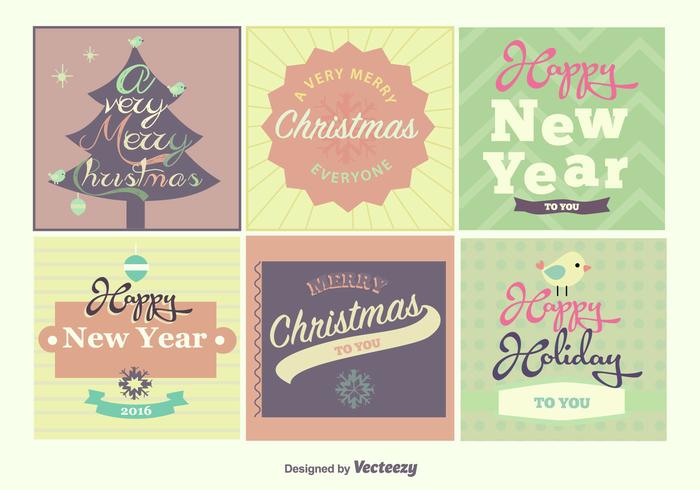 Christmas and New Year Letterings vector