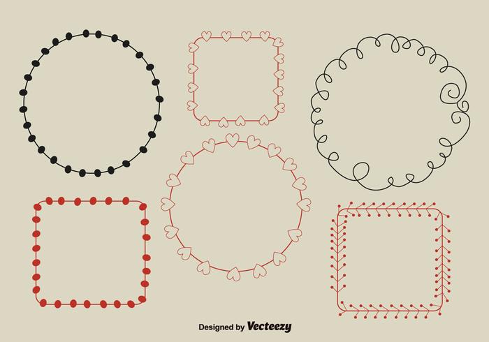 Minimal Hand-Drawn Wreaths vector