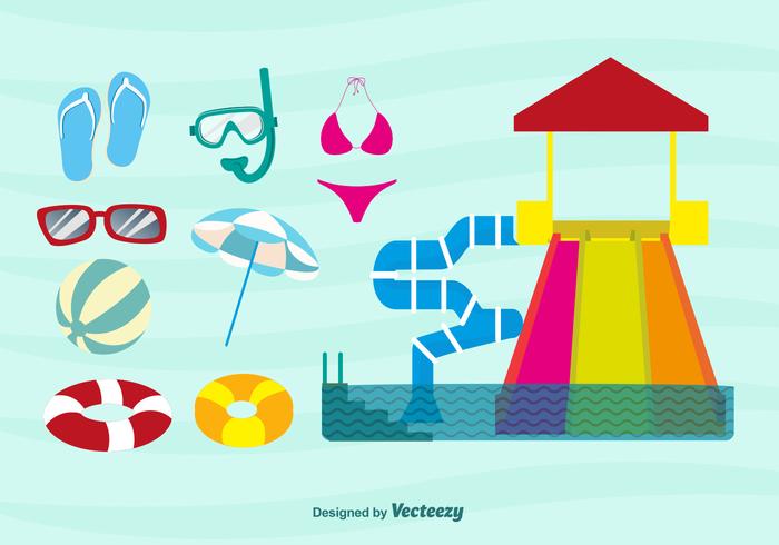 Iconos del tiempo de la playa de la diversión vector