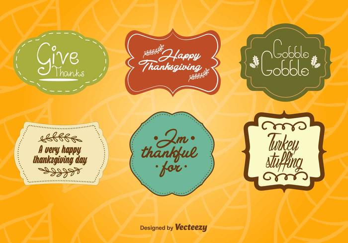 Thanksgiving Vintage Labels vector