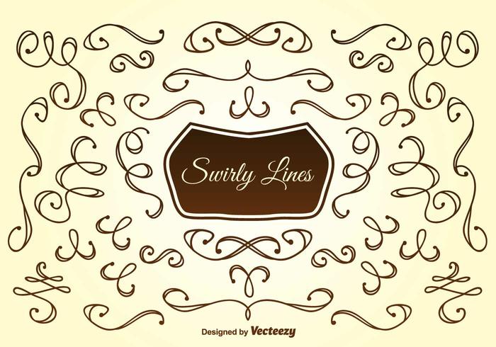 Líneas de Swirly dibujadas a mano vector