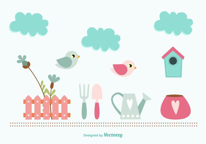 Baby Shower spring elements vector