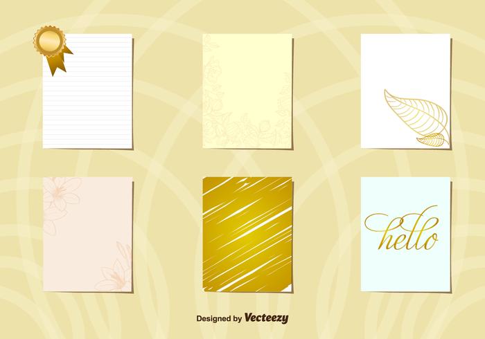 Greeting Gold postcard layouts vector