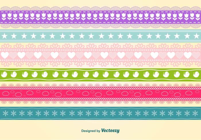 Seasonal Colourful seamless ribbons vector