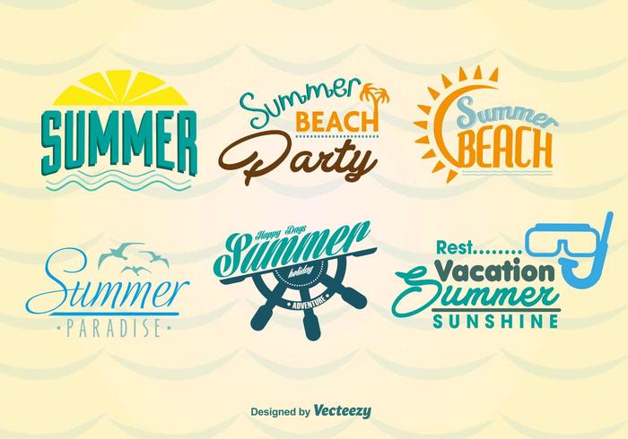 Summer Beach Labels vector