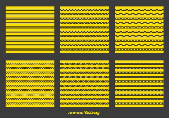 Zigzag amarillo y patrones geométricos vector