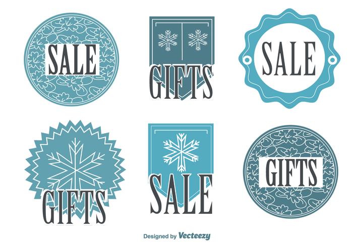 Snowflake Winter Sale Tags vector