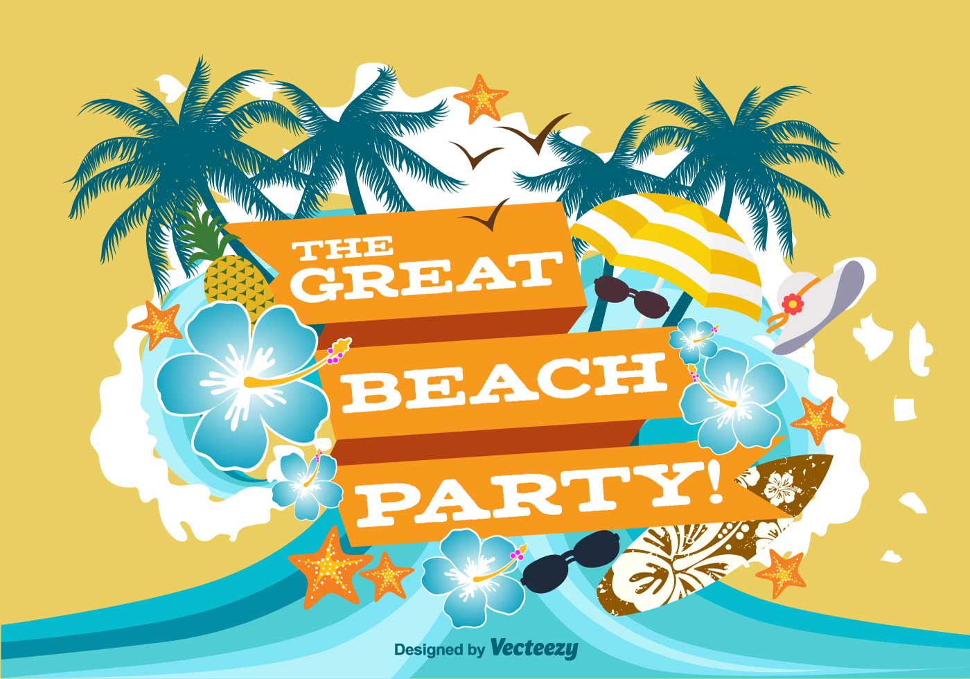 Download the Beach Party Poster Illustration 93691