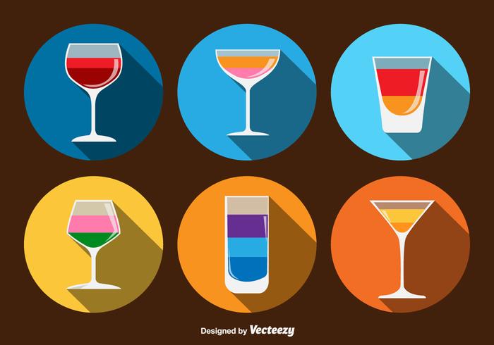 Iconos de bebidas de cócteles vector