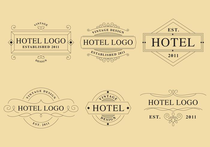 Linear Hotel Logos vector