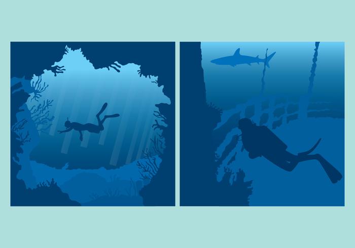 Blue Underwater Backgrounds vector