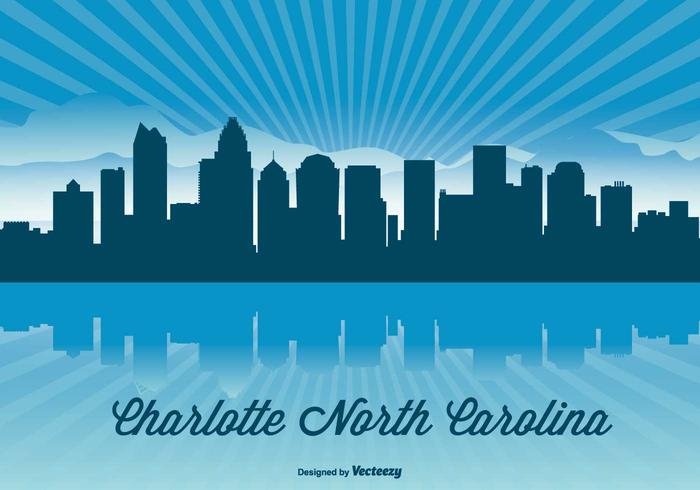 Ilustración del horizonte de Charlotte Carolina vector