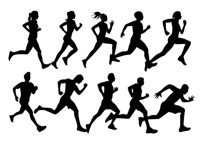 Running Silhouette Vectors