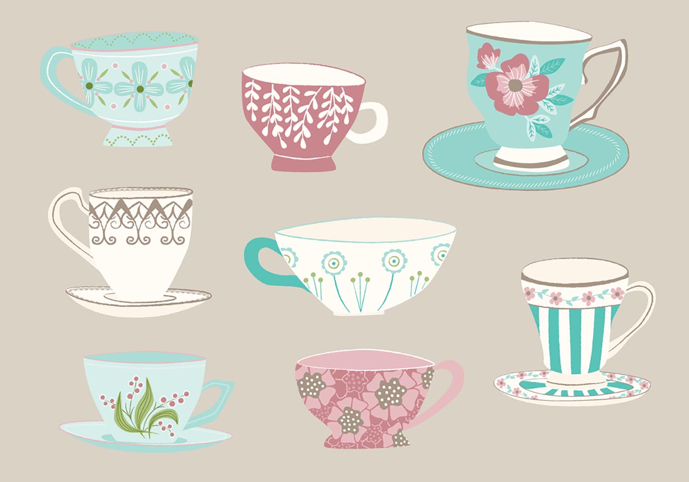 Hand Drawn Tea Cup Vectors 93770 Vector Art at Vecteezy