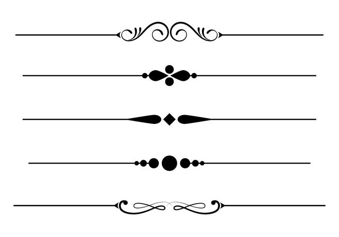 Set of Fancy Decorative Ornamental Lines vector
