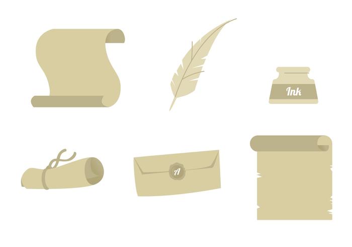 Scrolled Paper Icon Set Scrolled Paper Icon Set