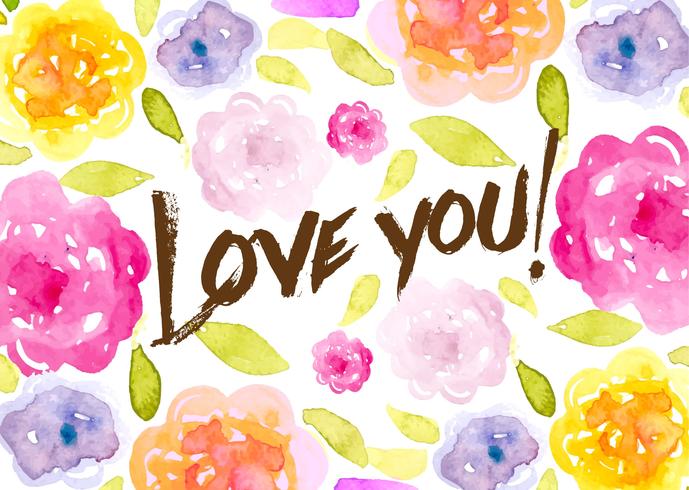 Romantic Watercolored floral Background vector