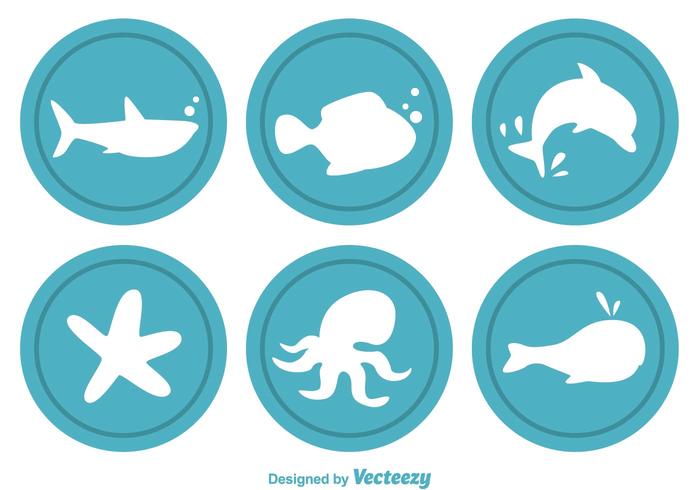Circular Sealife Vector Icons
