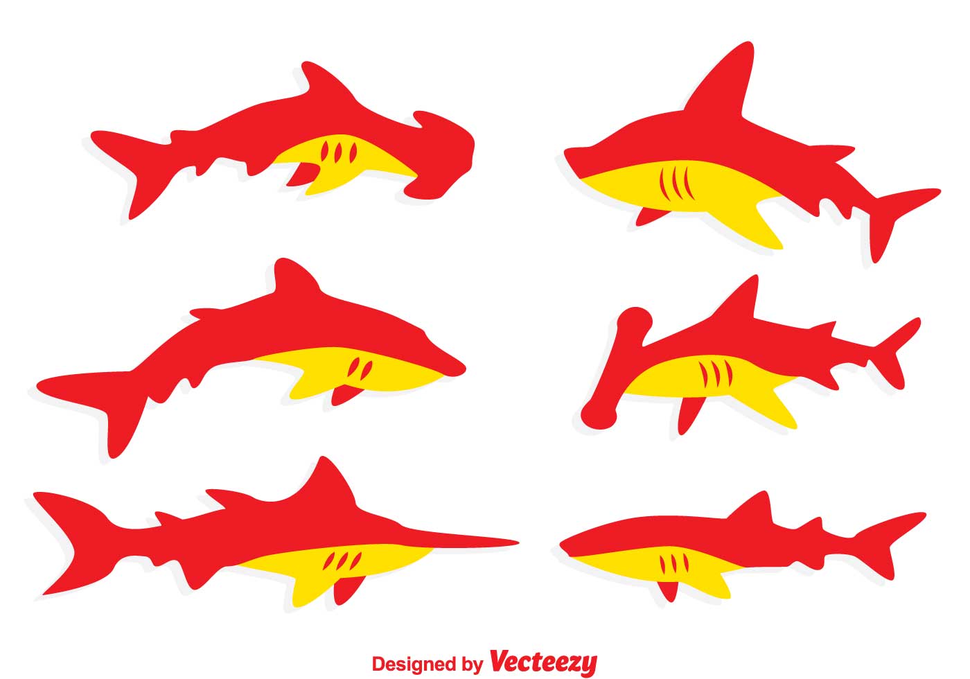 Red And Orange Shark Vectors 93828 Vector Art at Vecteezy