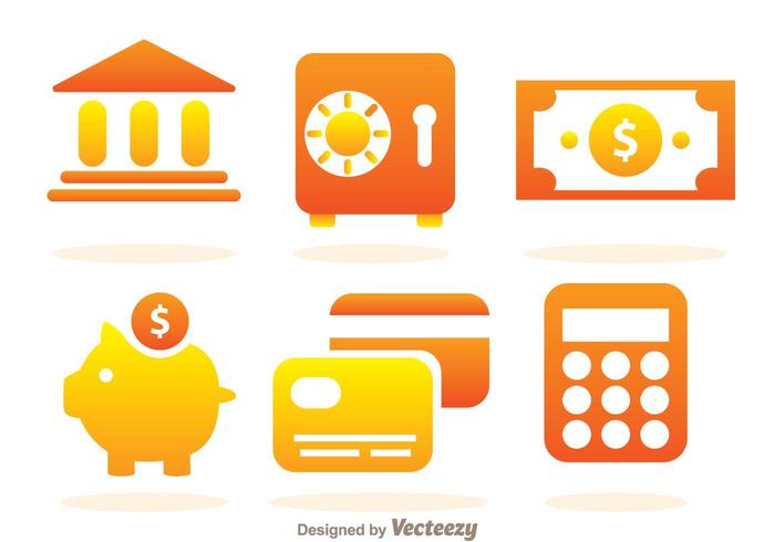 Iconos de Banco Simple vector