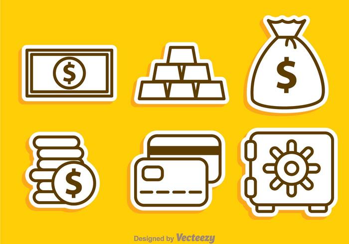 Iconos del esquema del dinero vector