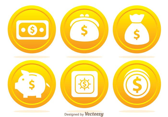 Bank Coin Icons vector