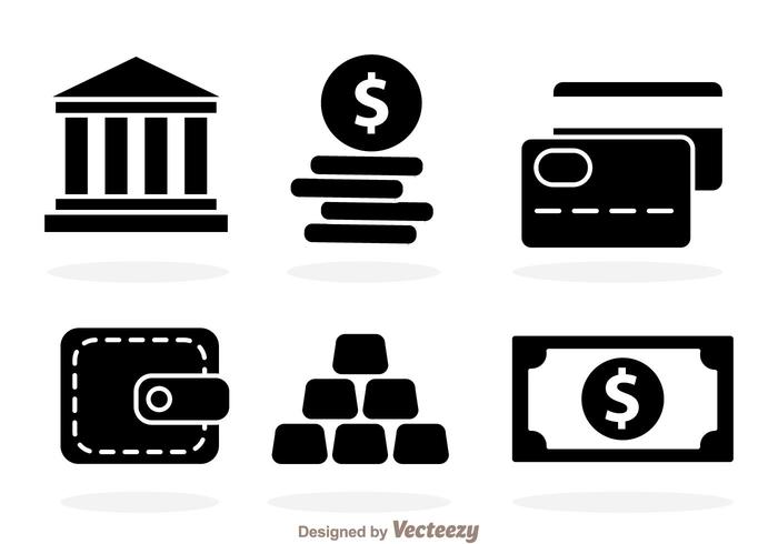 Iconos de Black Bank vector