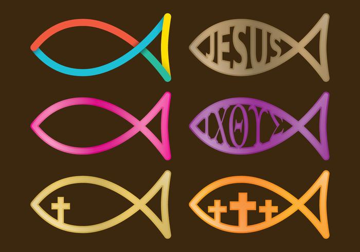 Christian Fishes With Text vector