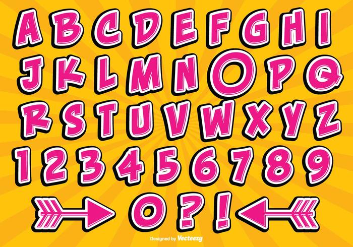 Comic Style Alphabet Set vector